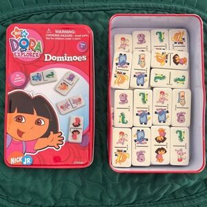 Nick Jr Dora the Explorer Dominoes 26 Piece Plastic Set in Collector Tin 2005